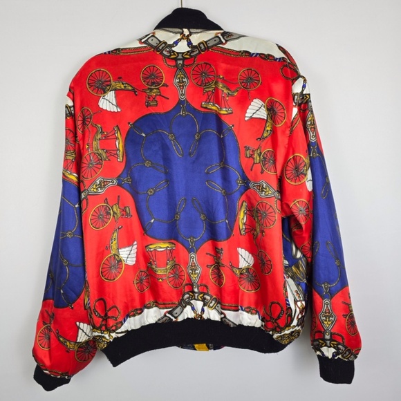 Vintage Reversible 80's 90’s Picasso/Baroque Wearable Art Boxy Bomber Jacket XL - Picture 7 of 8